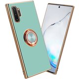 Cadorabo Samsung v sijajni turkizni - Zlato z obročem silikonski/TPU ovitek z zaščito pred kamero in držalo magnetnega avtomobila, (20603834) | Shoptok.si