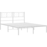  Metalni okvir za krevet s uzglavljem bijeli 135x190 cm | shoptok.hr