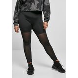 Urban Classics Women's Transparent Tech Mesh High Waisted Leggings - Black Cene