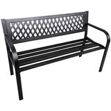  Vrtna metalna klupa s naslonom 120 cm - crna | shoptok.hr