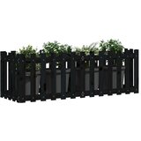 vidaXL Vrtna visoka greda z ograjico bela 150x50x50 cm trdna borovina | Shoptok.si