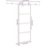 vidaXL Klizna vrata s priborom 76 x 205 cm kaljeno staklo i aluminij | shoptok.hr
