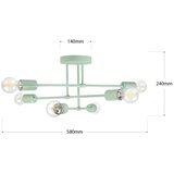  plafonski luster cambridge 6xE27/15W/230V, zelene boje | Eponuda.com