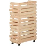 Kolica za povrće 37 x 30 x 80 cm od masivne borovine | shoptok.hr