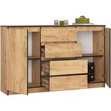 AKORD Komoda, 2 Vrata In 4 Predali, Hrast Craft, (5000332733) | Shoptok.si