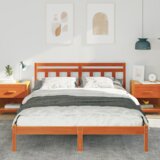  Konstrukcija postelje Rjava 150 x 200 cm Masivno borovo les, (5000123857) | Shoptok.si