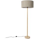 QAZQA Podeželska talna svetilka les z boucle senčnikom taupe - Mels | Shoptok.si