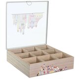  Kutija za Čajeve DKD Home Decor Kristal Metal Pisana Drvo MDF (24 5 x 24 5 x 6 cm) (2 kom.) | shoptok.hr