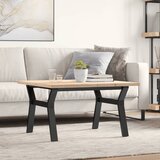 vidaXL Klubska mizica Y okvir 80x80x45,5 cm trdna borovina lito železo Cene