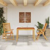  3-dijelni vrtni blagovaonski set od masivnog bagremovog drva Smeđa 110 x 110 x 75 cm | Shoptok.si