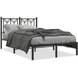vidaXL Kovinski posteljni okvir z vzglavjem črn 120x190 cm | Shoptok.si