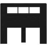  LED glava kreveta s policom Crni hrast 120 x 18,5 x 103,5 cm | shoptok.hr