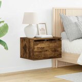  Zidni noćni ormarići s LED svjetlima 2kom boja dimljenog hrasta | shoptok.hr
