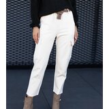 Gemre White cargo pants with sewn-on pockets Nuala | Shoptok.si