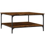 vidaXL Klubska mizica dimljeni hrast 80x80x40 cm inženirski les, (20797964) | Shoptok.si