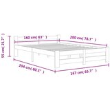  Okvir za krevet od masivne borovine boja meda 160 x 200 cm | shoptok.hr