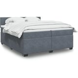  Krevet s oprugama i madracem tamnosivi 200x200 cm baršunasti | shoptok.hr