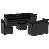  9-dijelni set vrtnih sofa s jastucima crni od poliratana | shoptok.hr