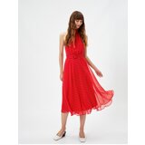 Koton Chiffon Dress Midi Polka Dot Belt Halter Neck | shoptok.hr