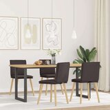  Jedilni stoli 4 kosi temno rjavo blago, (21832390) | Shoptok.si