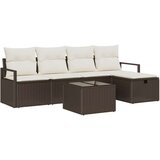  Set vrtnih sofa s jastučićima smeđi poli ratan dvostruki vrtni kauč s jastučićima smeđi poli ratan | shoptok.hr