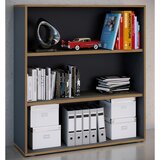 P & B PISARNIŠKI REGAL 100/110/33 cm antracit, medeni hrast | Shoptok.si