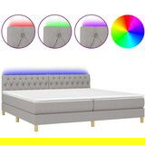  Box spring s madracem LED svjetlosivi 200x200 cm tkanina | shoptok.hr