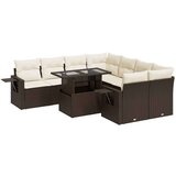 vidaXL 9-dijelni set vrtnih sofa s jastucima poliratan smeđi | shoptok.hr