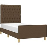  Okvir za krevet s uzglavljem tamnosmeđi 90x200 cm od tkanine | shoptok.hr
