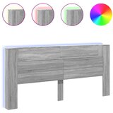 Maison Chic posteljno vzglavje - vzglavna omarica - nočna omarica led siva sonoma 220x16,5x103,5 cm, (21705122) Cene