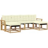vidaXL Zunanja garnitura za sedenje z blazino 6 pcs Bela in krem, (5000279569) | Shoptok.si