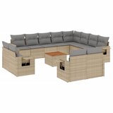 vidaXL 13-dijelni set vrtnih sofa s jastucima poliratan Bež | shoptok.hr
