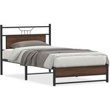 vidaXL Posteljni okvir brez vzmetnice rjavi hrast 107x203 cm inž. les | Shoptok.si