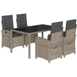  5-dijelni vrtni blagovaonski set sivi od poliratana Siva 150 cm table length | shoptok.hr