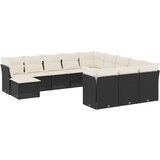  12-dijelni set vrtnih sofa od poliratana s jastucima crni | shoptok.hr