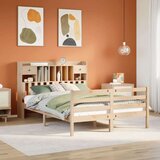 VidaXL Krevet s regalom za knjige bez madraca 140x190 cm od borovine VidaXL Krevet s regalom za knjige bez madraca 140x190 cm od borovine Slike