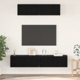 vidaXL Stenski TV kabinet 4 pcs Črna Orehovina Male 80 x 30 x 30.5 cm | Shoptok.si