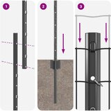 Euro ograda s postom 10 x 1 m Čelik premazan PVC-om Siva Mreža | shoptok.hr