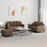  3-dijelni set sofa s jastucima smeđi od tkanine | shoptok.hr