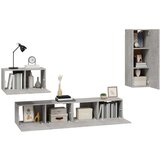  4-dijelni set TV ormarića siva boja betona drveni | shoptok.hr