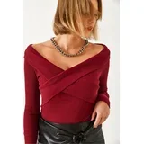 ženska bluza na duge rukave 60261056, bordo