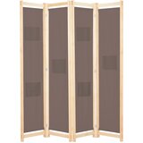 Sobna pregrada s 4 panela od tkanine 160 x 170 x 4 cm smeđa | Eponuda.ba
