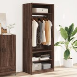 The Living Store Garderobna omara rjavi hrast 80x50x200 cm inženirski les - Garderobna Omara, (21434385) Cene