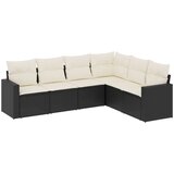  6-dijelni set vrtnih sofa s jastucima crni od poliratana | shoptok.hr