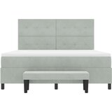  s opruga kutije Svijetlo siva 200 x 180 cm Baršun | shoptok.hr