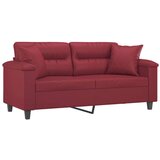  Dvosjed s ukrasnim jastucima boja vina 140 cm oumjetne kože | shoptok.hr