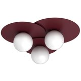  plafonska svetiljka flat 3xE27/15W/230V 55x60 cm burgundska Cene