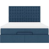 vidaXL Otomanski posteljni okvir z vzmetnico moder 140x200 cm blago | Shoptok.si