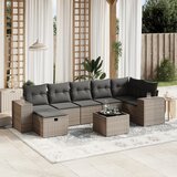  8-dijelni set vrtnih sofa od poliratana s jastucima sivi | shoptok.hr