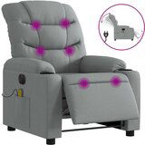 Maison Chic Električni masažni naslanjač - Relax naslanjač svetlo sivo blago, (22134759) | Shoptok.si